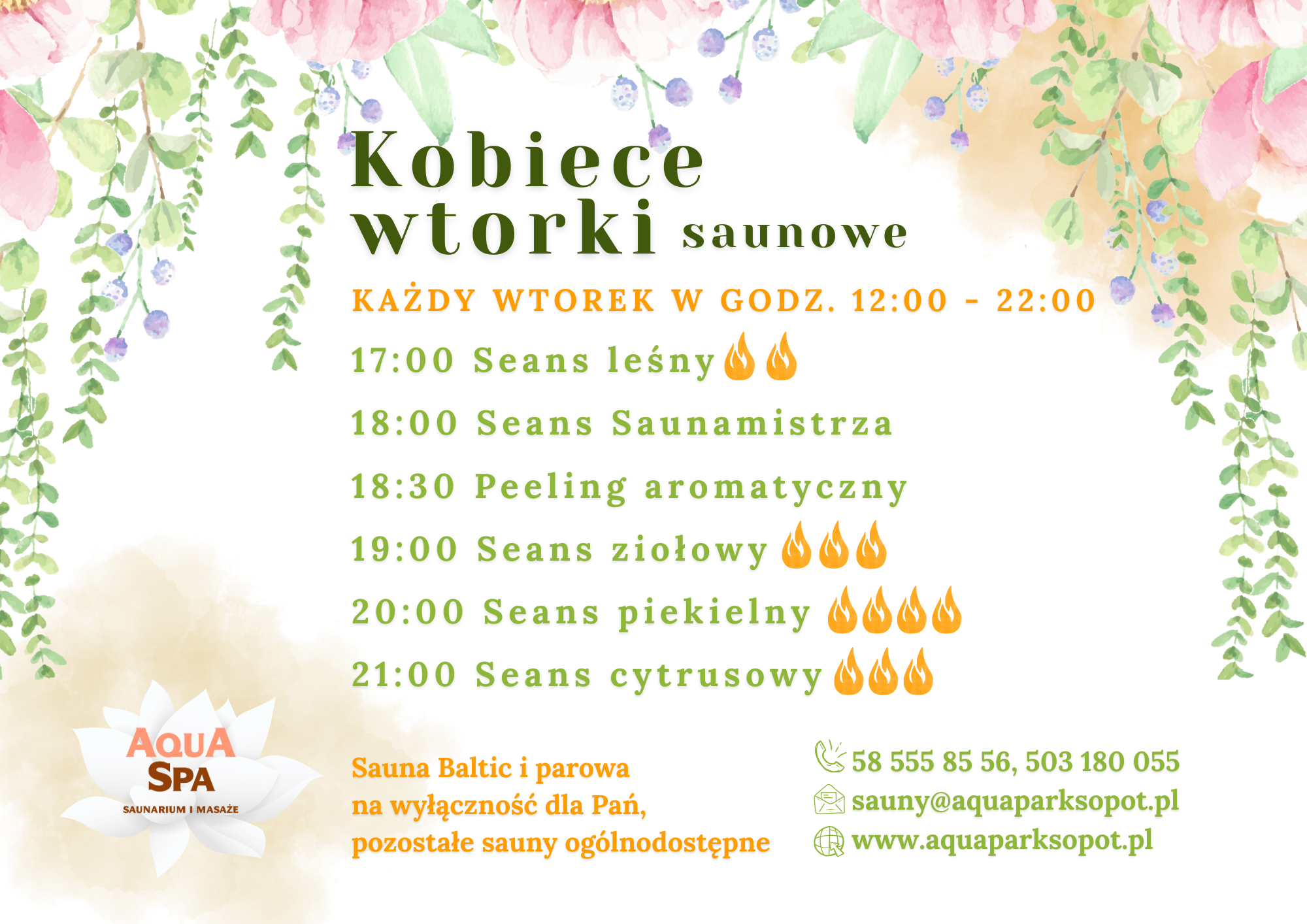 Women"s Sauna Tuesdays - service area at Aquapark Sopot