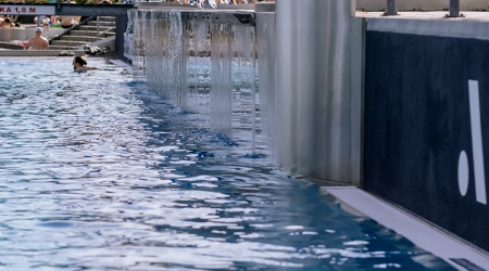 Swimming Pool With Waterfall - swimming pool at Aquapark Olešná