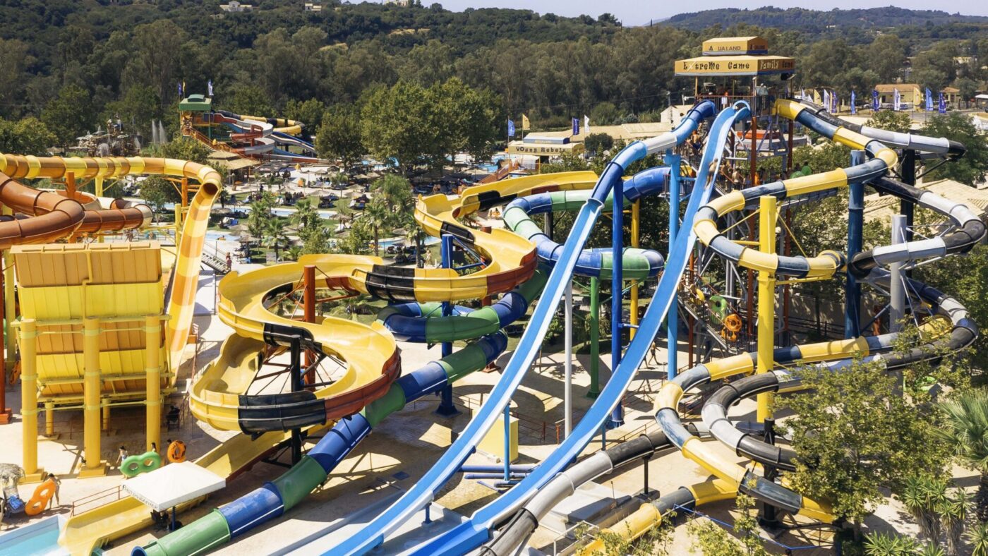 Free fall & Free fall plus - water slide at Aqualand Corfu Water Park