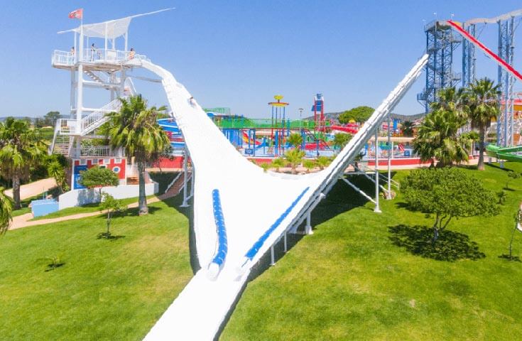 White fall - water slide at Aquashow Park
