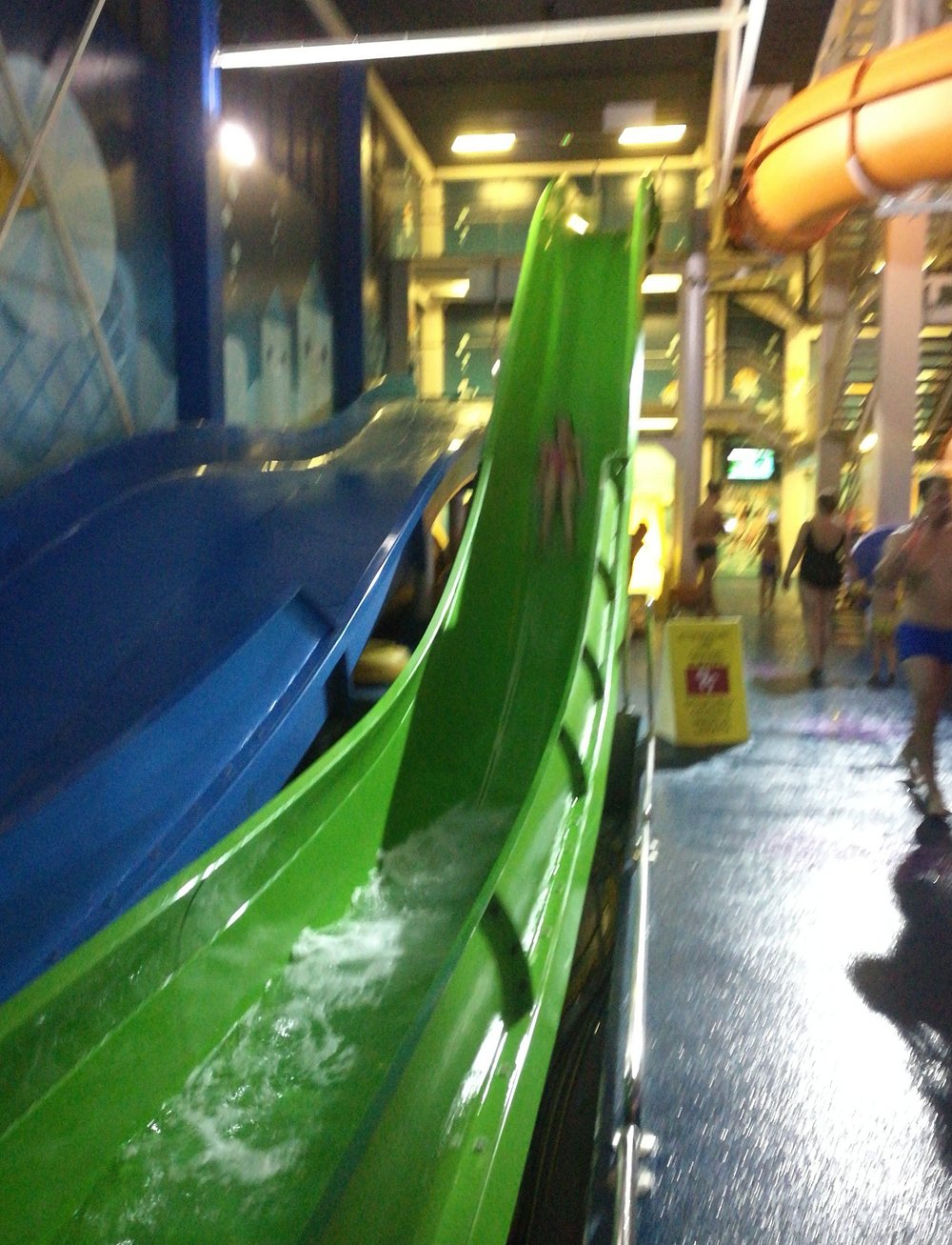 Green slide - water slide at Atlantis H2O aquapark
