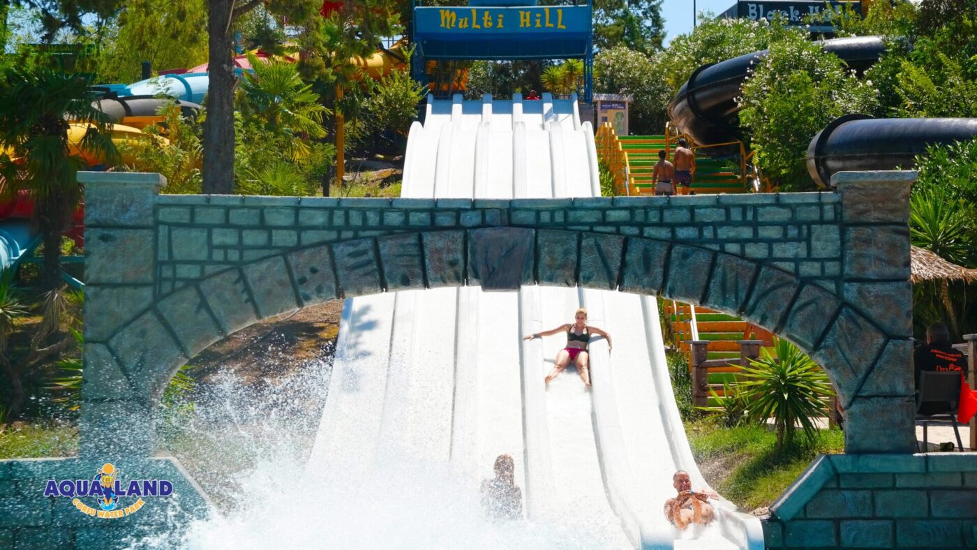 Multi slides - water slide at Aqualand Corfu Water Park