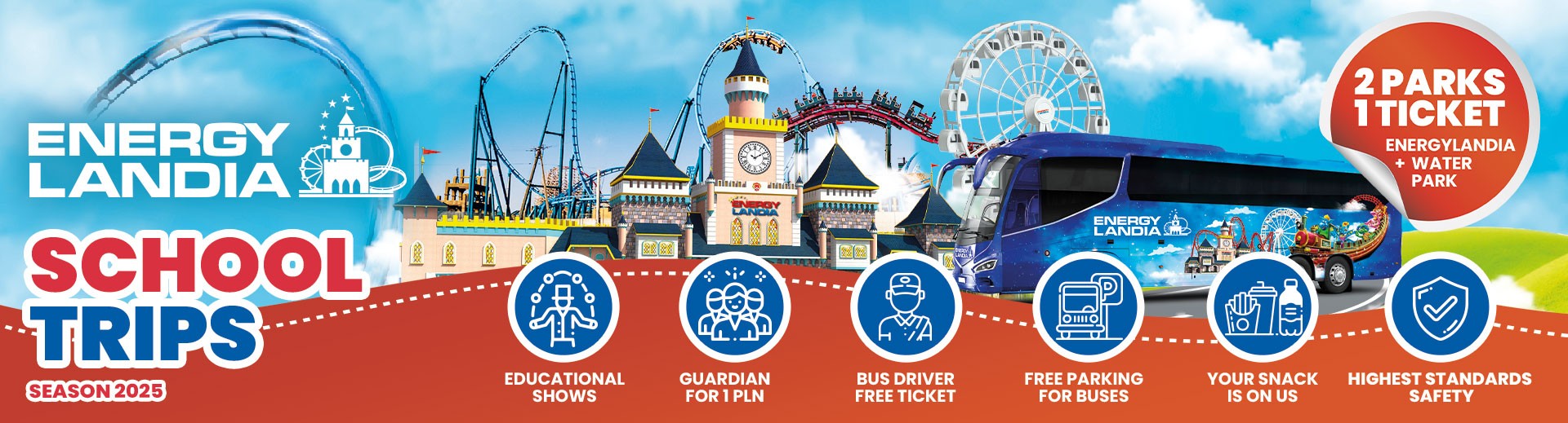School trips - service area at Energylandia Water Park Zone