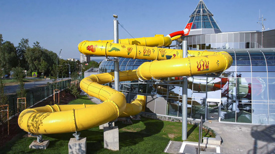 Yellow Water Slide - water slide at Aquapark Olomouc