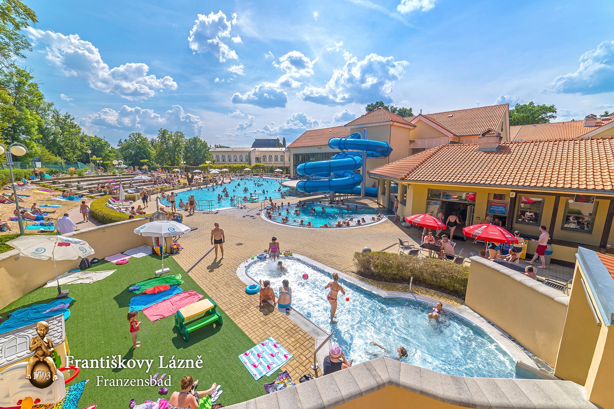 Expansive Grassy Beach - activity zone at Aquaforum Františkovy Lázně