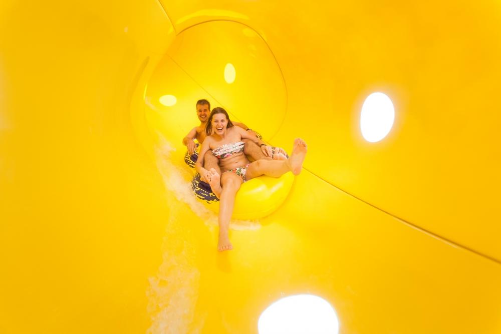 Yellow Crash - water slide at Aqualand Moravia